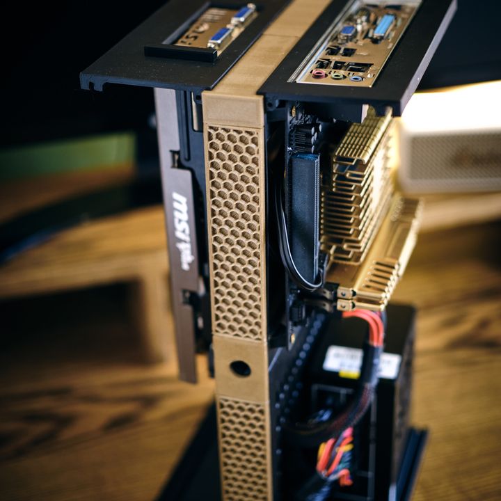 3D Printable Mini ITX Open Frame Desktop PC Case by S S